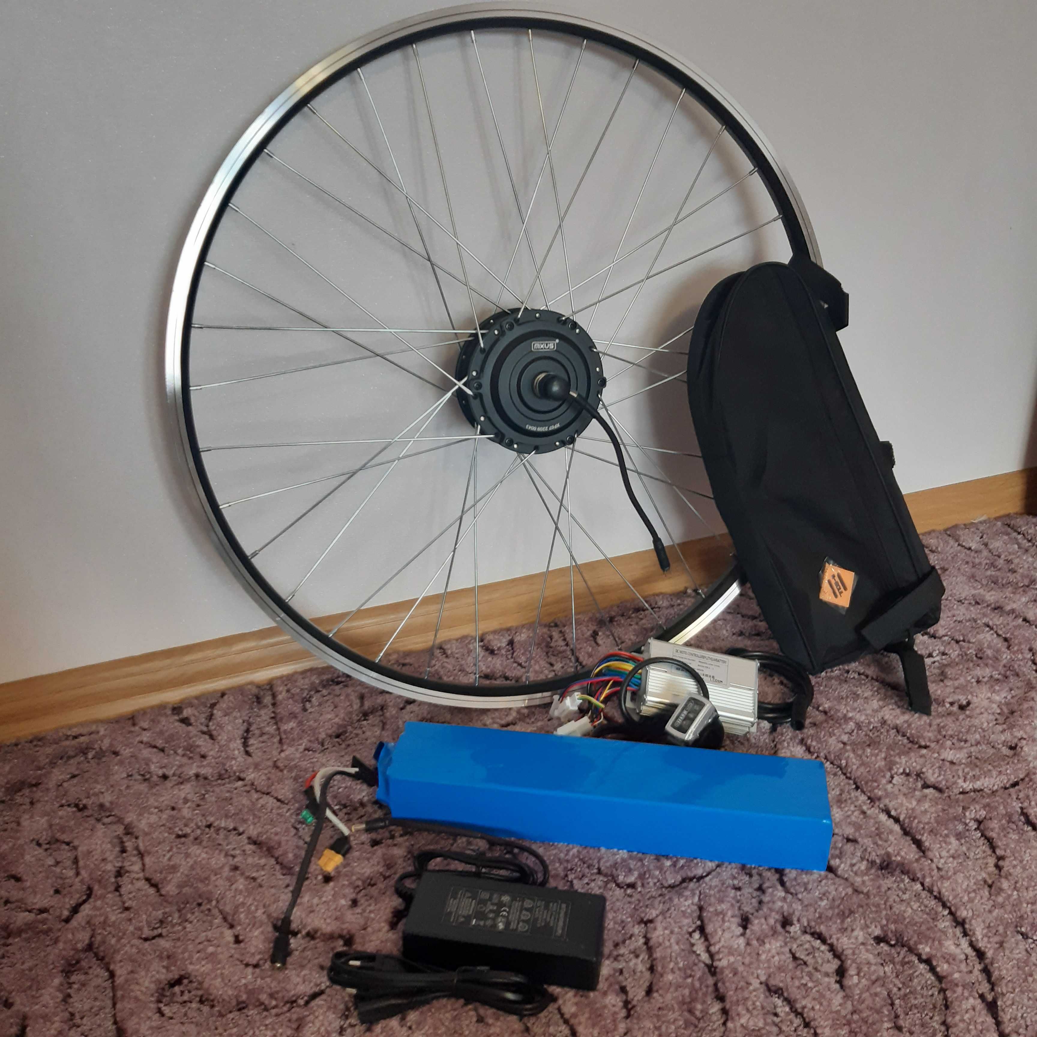Мотор-колесо 350Вт для велосипеда 20,24,26,28" c аккумулятором 12Ач