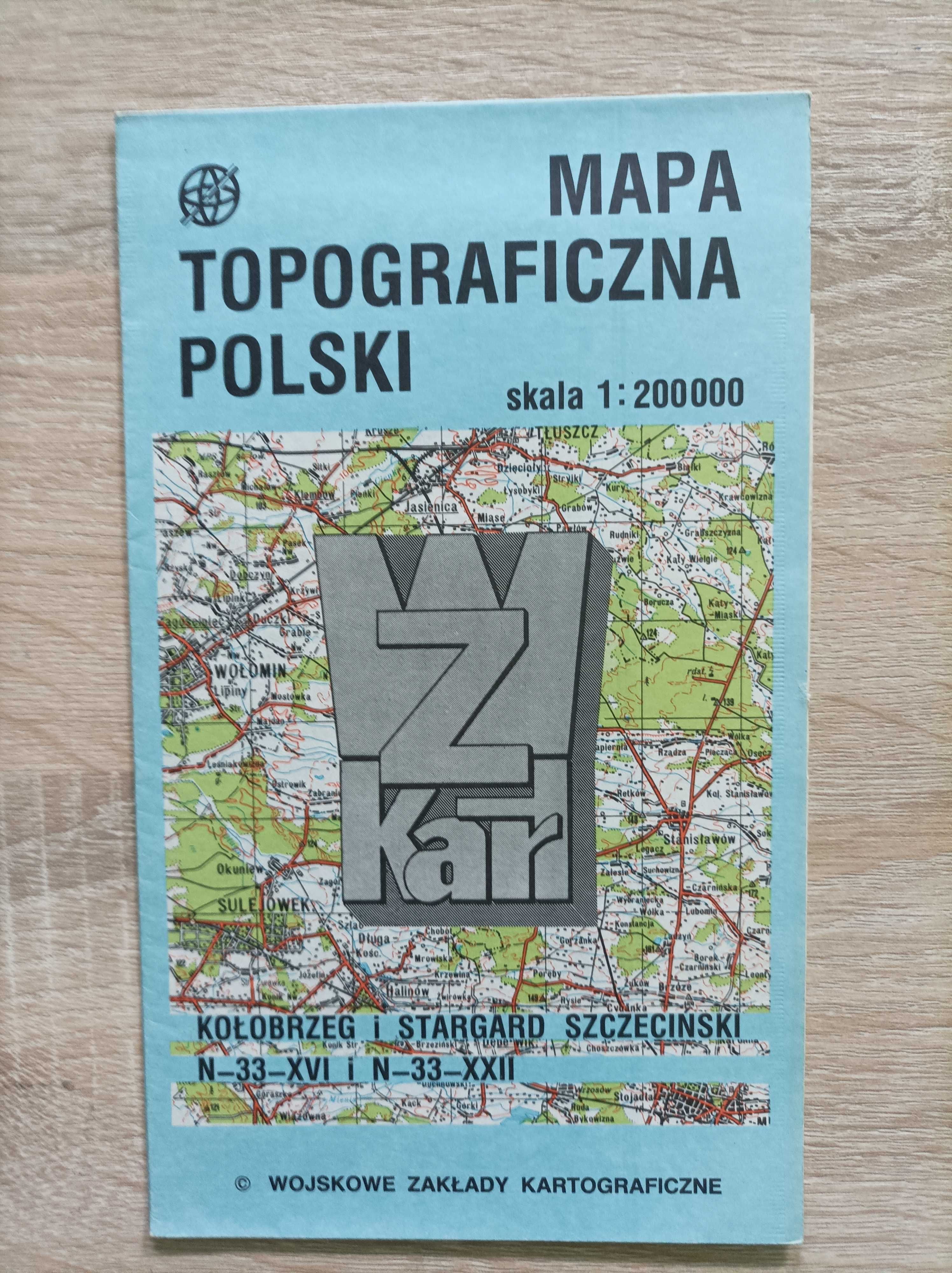 Mapa Topograficzna Polski - Kołobrzeg i Stargard Szczeciński