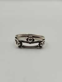 WMS Warmet srebrny pierścionek kwiaty
