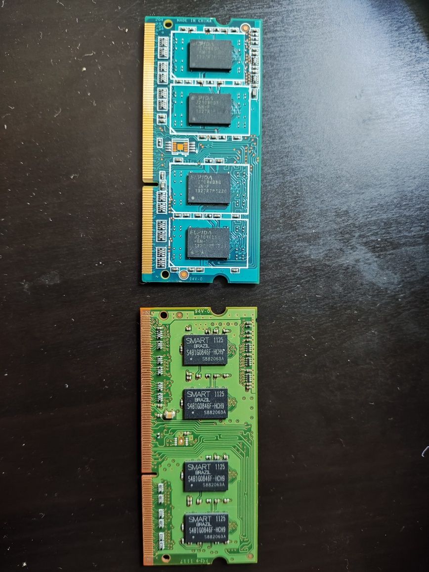 Memorias DDR1 e DDR2 portatil