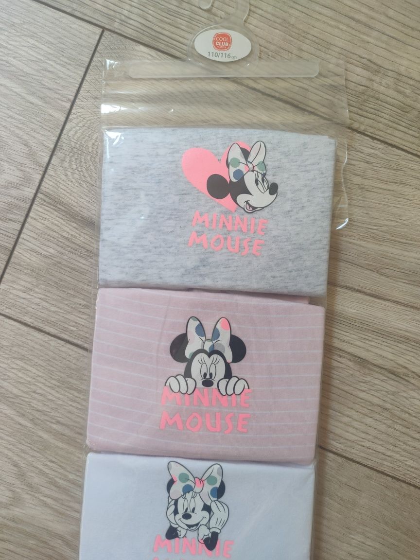 Zestaw 110/116 bluzeczki top na szeleczkach ramiączkach Minnie Disney