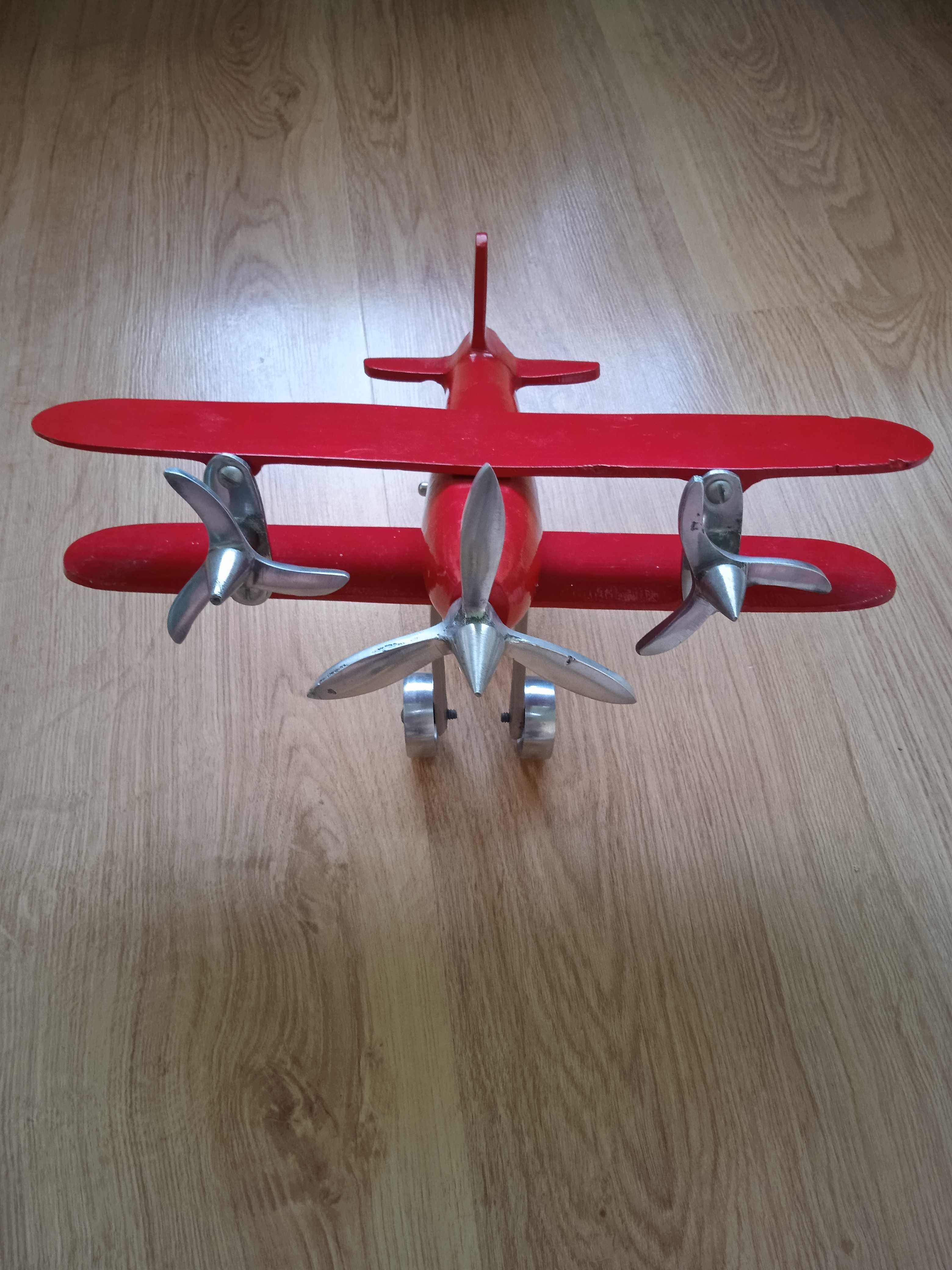 Czerwony melatowy samolot zabawka dla dziecka lub kolekcjonera unikat