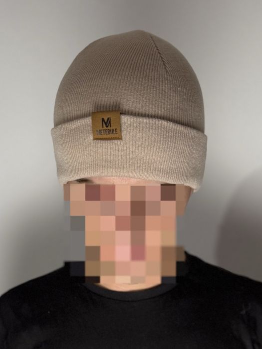 Kremowa ciepla czapka zimowa męska - Nowa