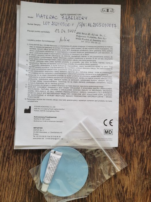 materac przeciwodleżynowy bąbelkowy