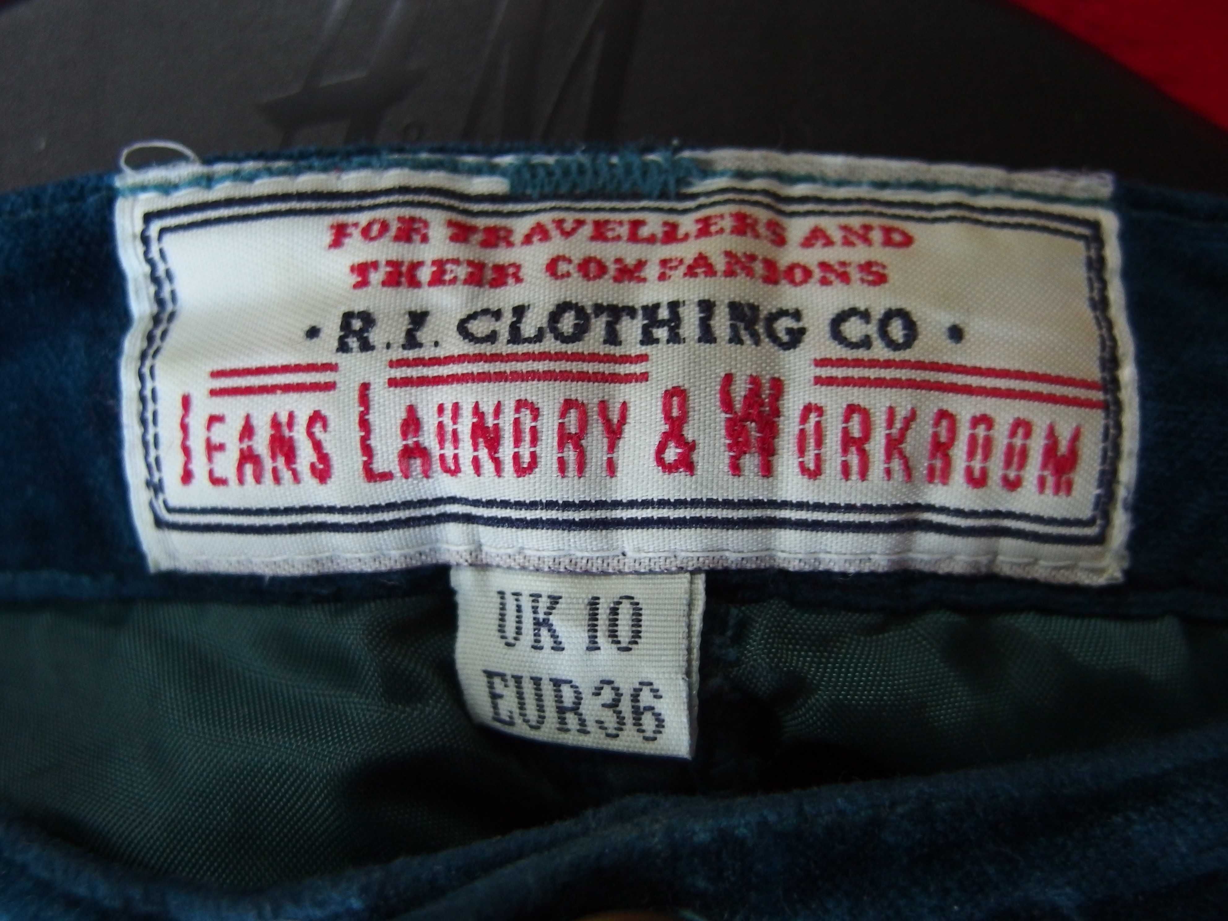 Spodnie welurowe. Vintage.  R.I. Clothing CO.