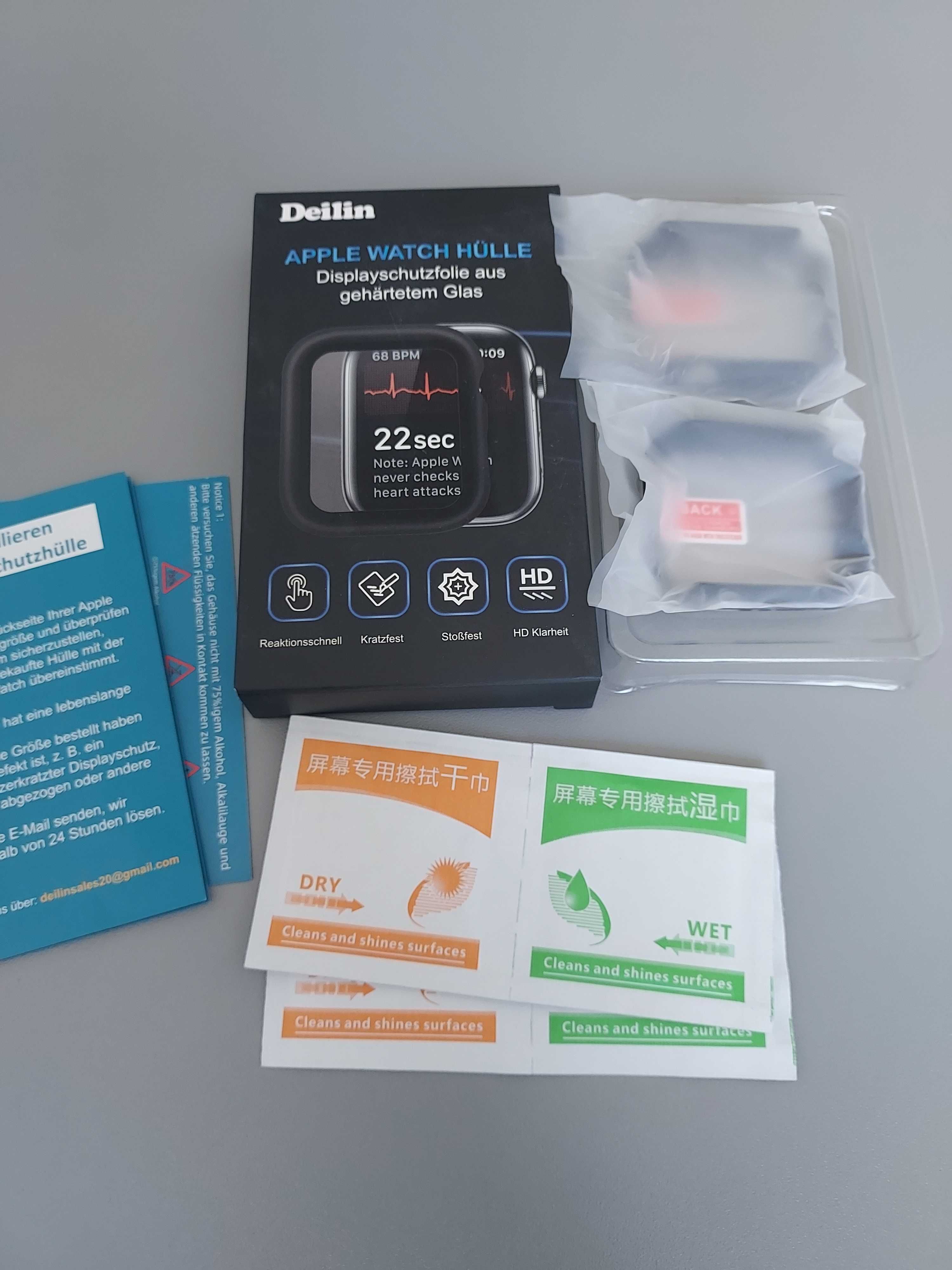 Etui Deilin 2 szt. Apple Watch 45 mm szkło hartowane ochronne