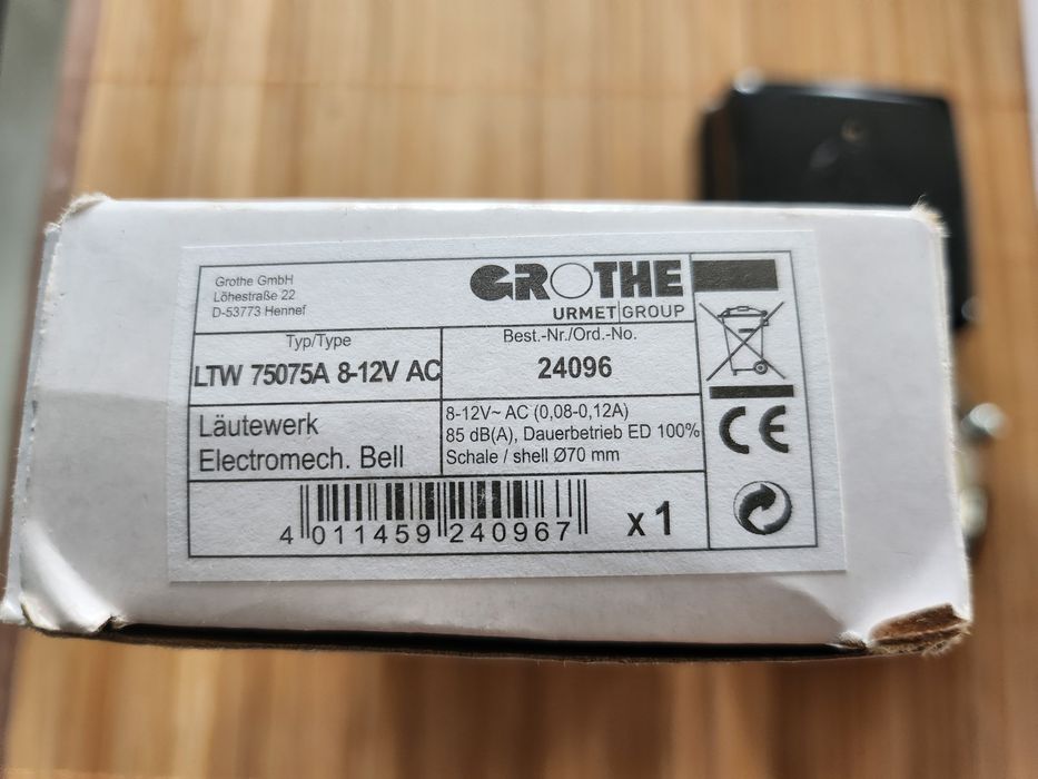 Dzwonek Grothe czarny loft