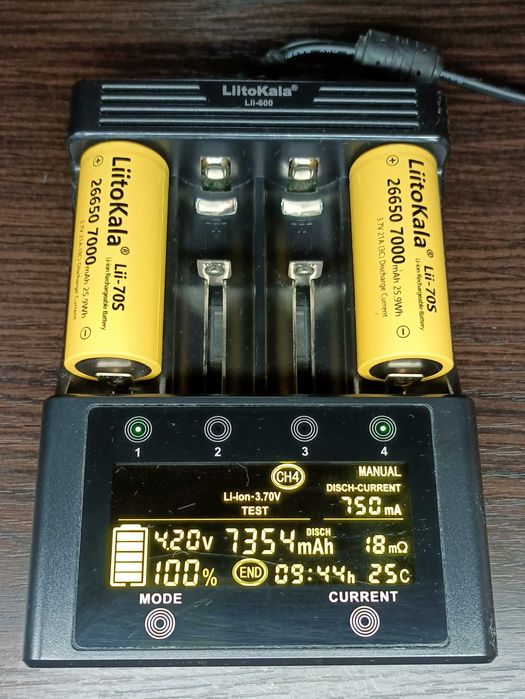 Акумулятор LiitoKala 26650 7000mAh Lii-70S великої ємності НОВІ Оригін