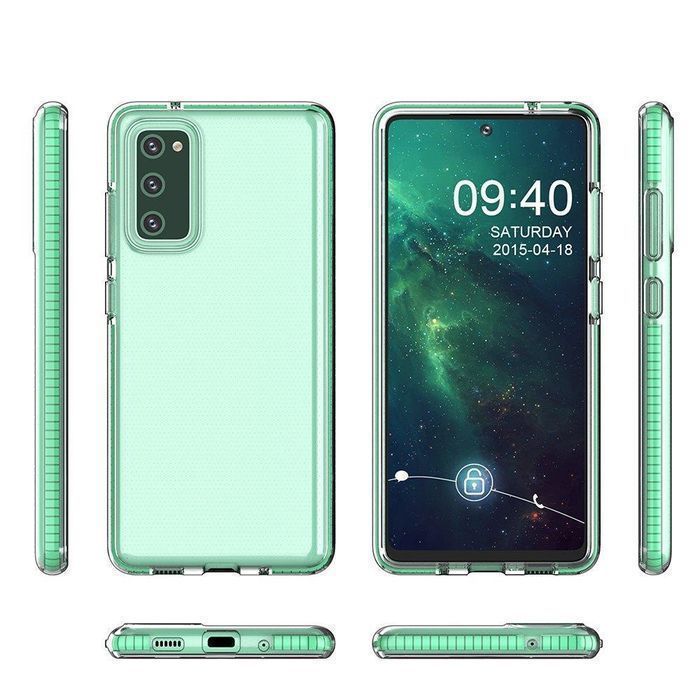 Etui Spring Case Samsung Galaxy A72 4G Miętowe z Metaliczną Ramką