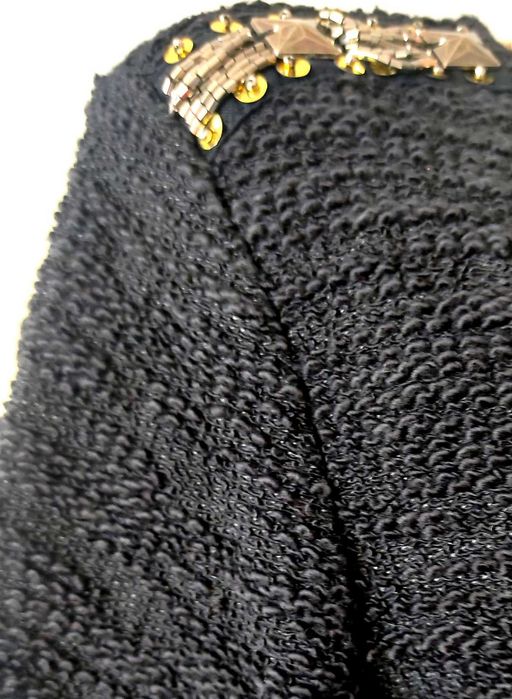 czarny sweter bawełna złote naramienniki r. L/XL