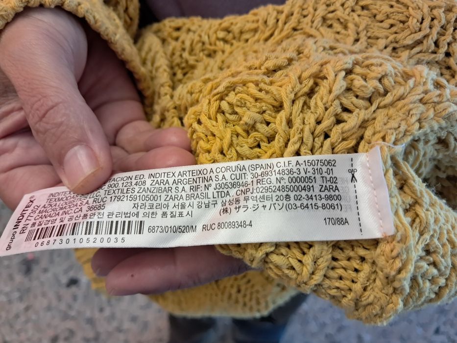 Camisola Zara amararela oversized
