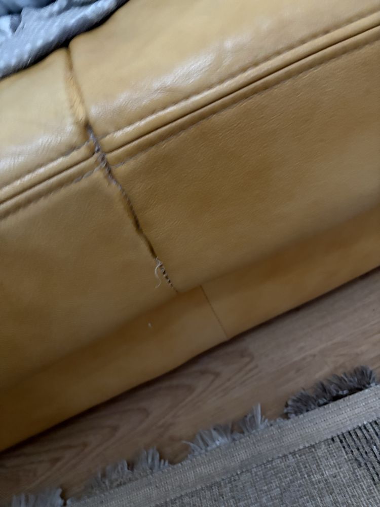 zestaw: Kanapa , sofa z funkcją spania i 2 fotele, skóra, rdzawy beż