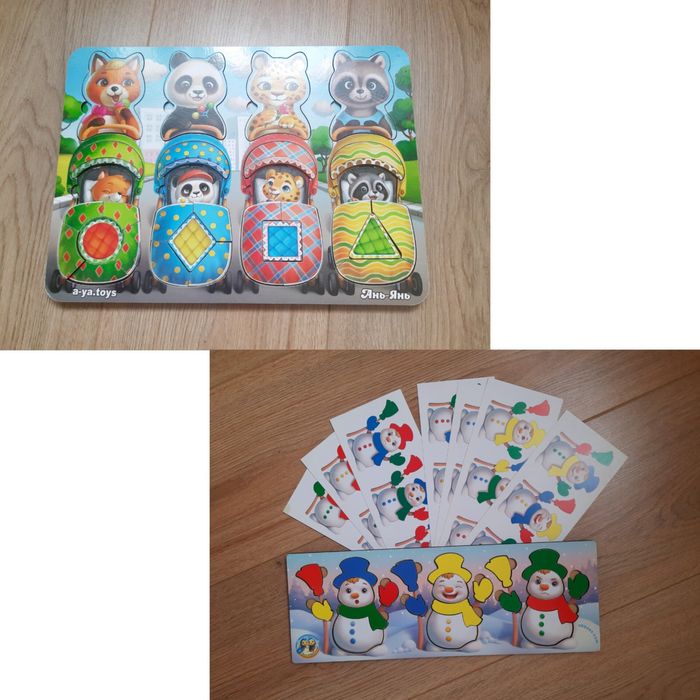 Деревянные,развивающие игры,сортер,Инь-Янь,снеговик,Звери в колясках