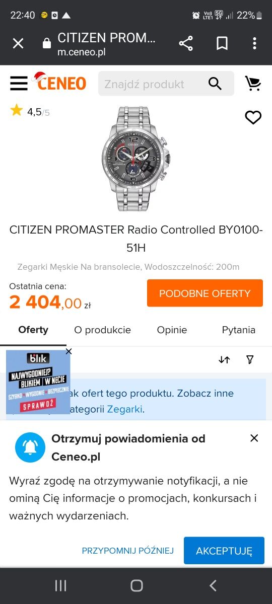 Zegarek Citizen Eco-Drive Promaser Radio Controlled Sapphire