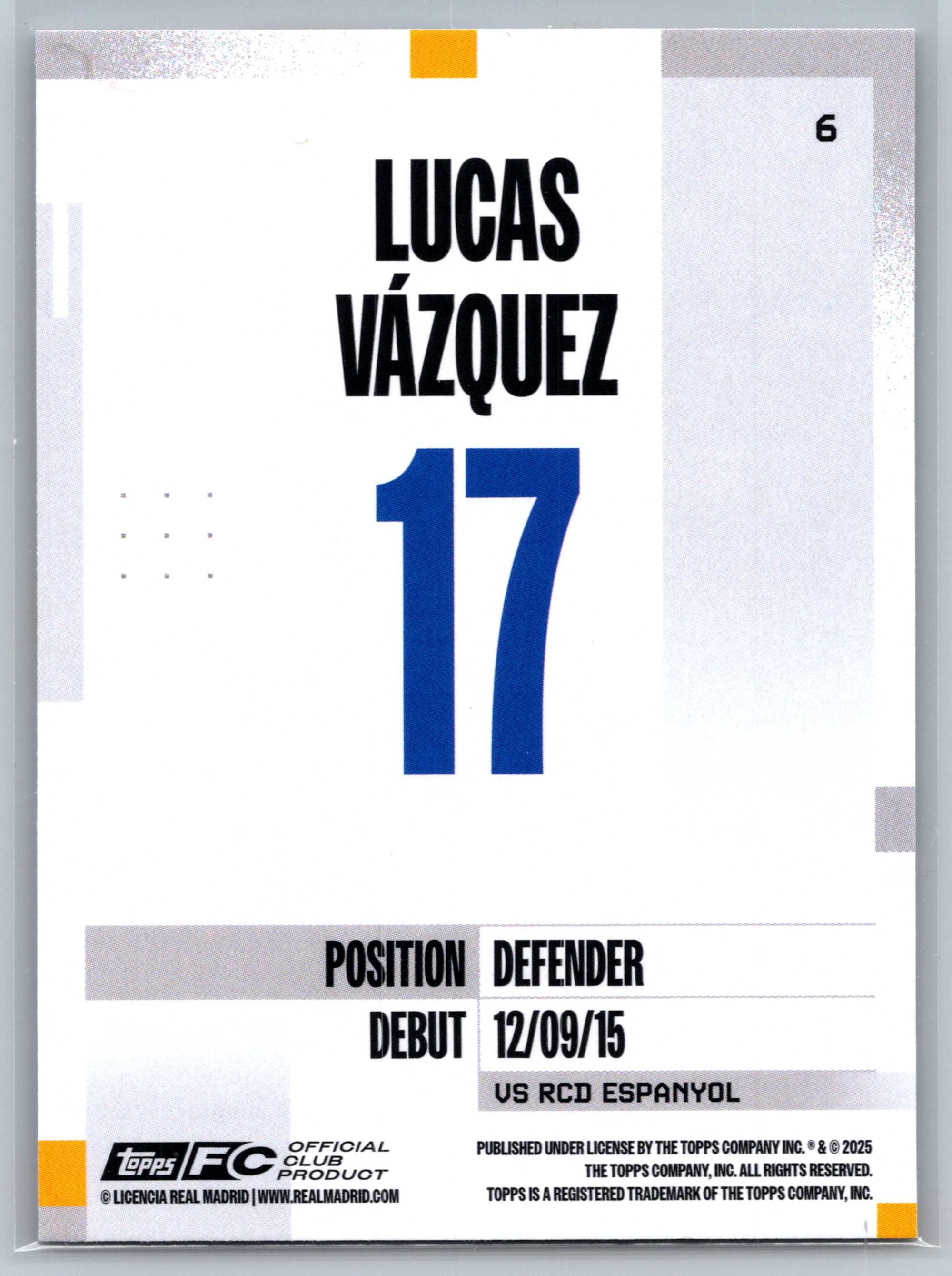 2024-25 Topps Real Madryt Team Set Lucas Vazquez