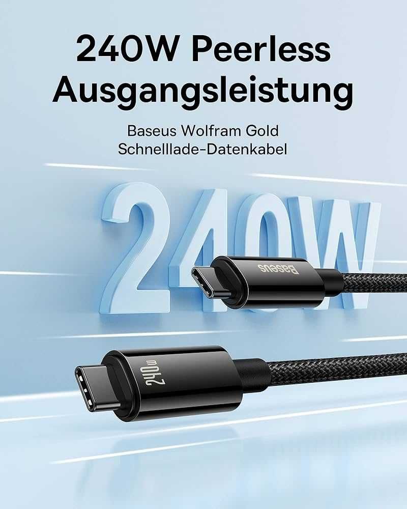 Baseus Kabel Usb Gold 240W 1M czarny