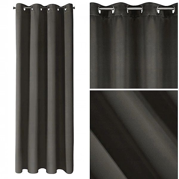 Zasłona gotowa 135x250 Dekoracyjna Blackout Logan Grafitowa