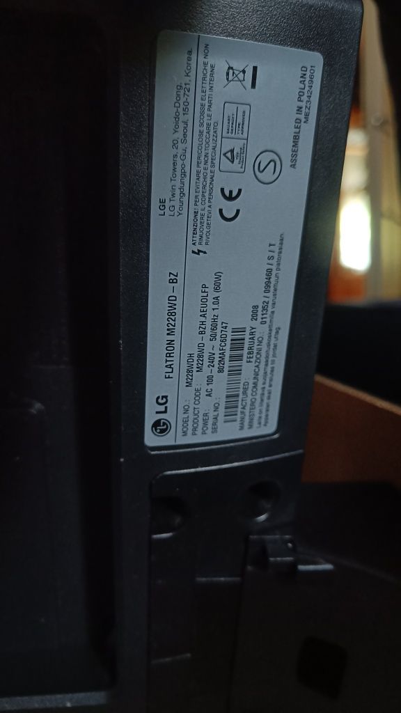 LG Flatron M228WD monitor / Telewizor