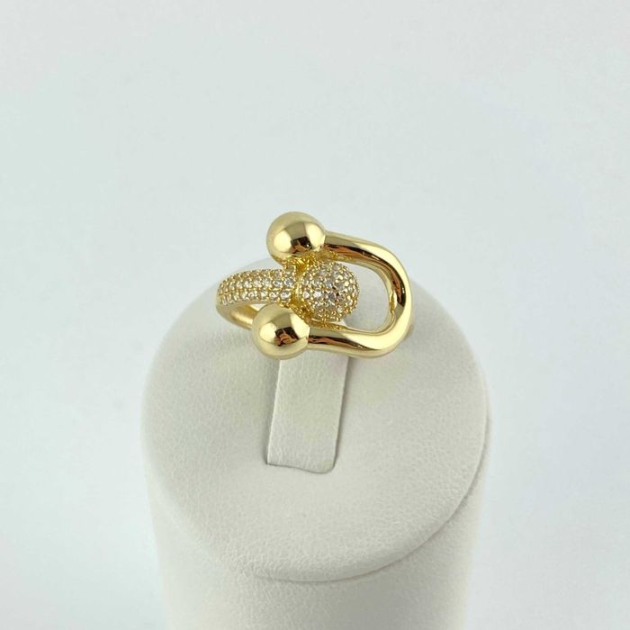 Zjawiskowy ZŁOTY pierścionek z cyrkoniami PRÓBA 585 (14K) rozmiar 20