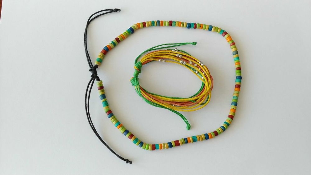 Naszyjnik z bransoletką kolorowe nowe