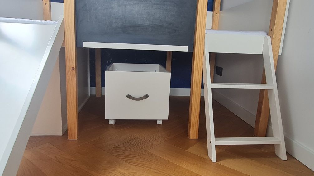 Zestaw mebli dziecięcych wallenfels łóżko domek ze zjeżdżalną, komody
