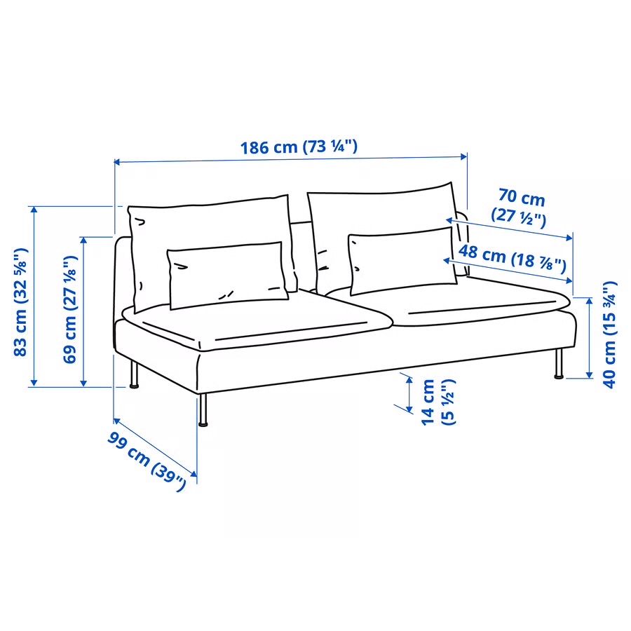 Sofa Ikea SÖDERHAMN Sekcja 3-osobowa, Viarp beż/brąz