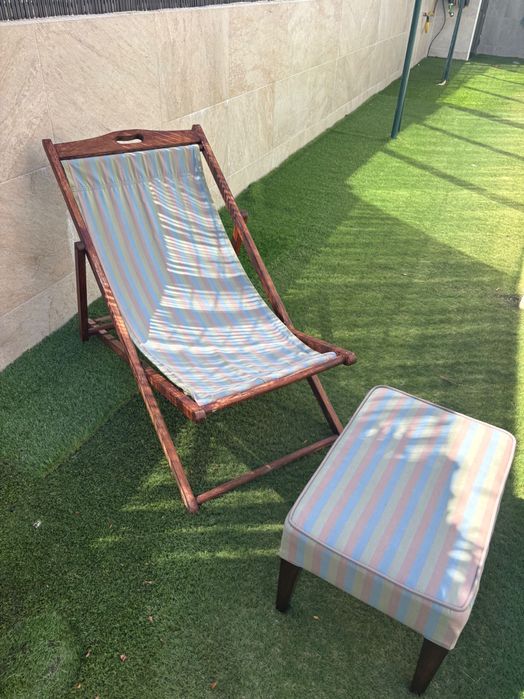 Cadeira jardim e pousa pés