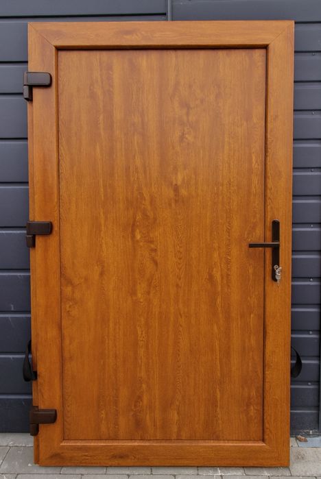 Drzwi Zewnętrzne 100x210 PCV KacprzaK Złoty dąb Lewe i Prawe