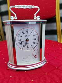 Angielski Zegar Biały Zegarek Srebrny Cichy na baterie Hermle Quartz