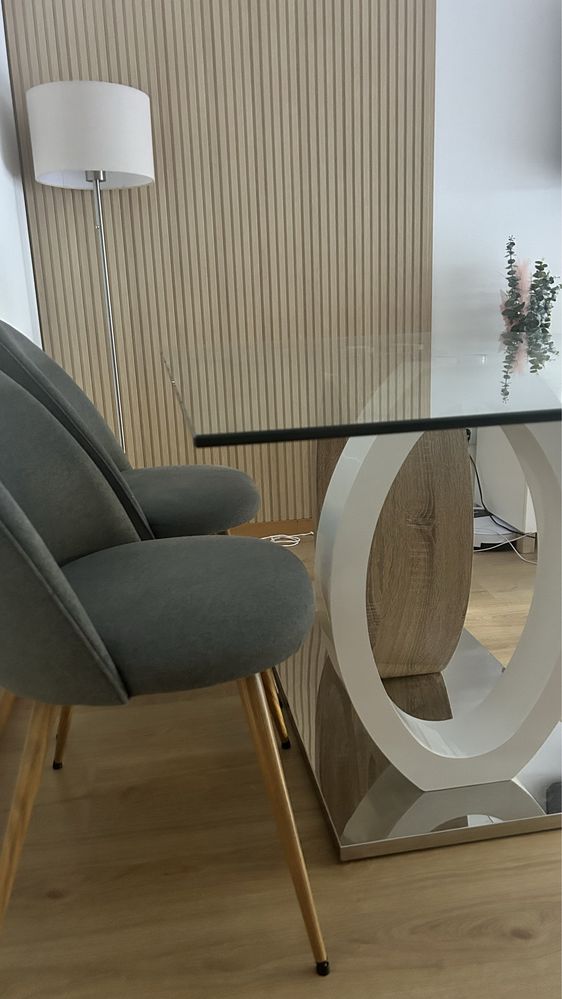 Mesa jantar tampo em vidro