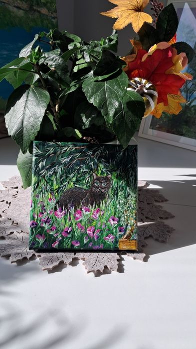 Obrazu namalowany akrylem na płótnie 15×15