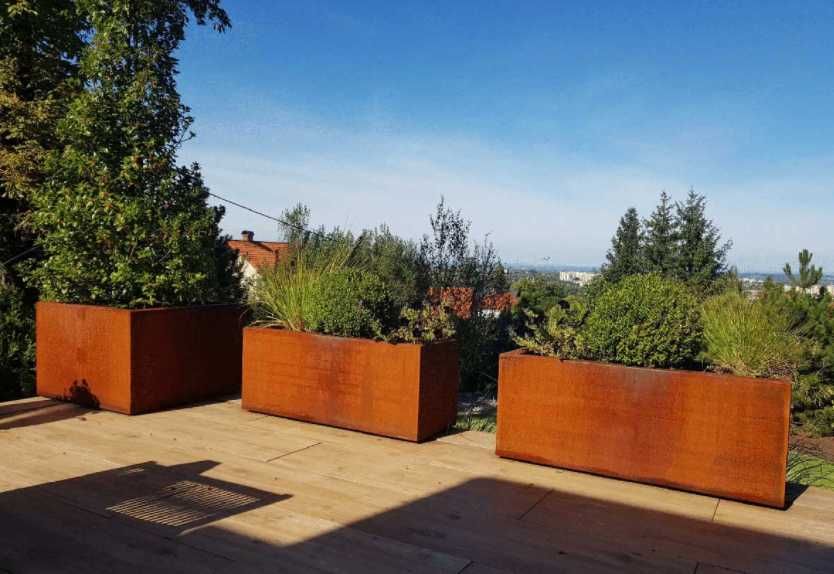 Donica Ogrodowa Metalowa Corten CUBO 3 Mega Salon 1000 m2