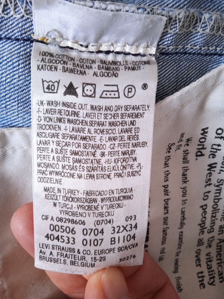 Мужские Джинсы Levi's 506 W32 L32