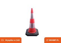 Pachołek drogowy odblaskowy z ciężką gumową podstawą U-23b - 75 cm
