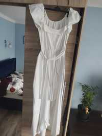 Biała długa Maxi sukienka boho M