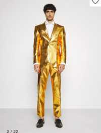Rozm 48 OppoSuits Męski garnitur imprezowy w kolorze złotym – kostium