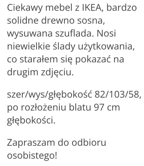 Ikea sekretarzyk leksvik hemnes drewno