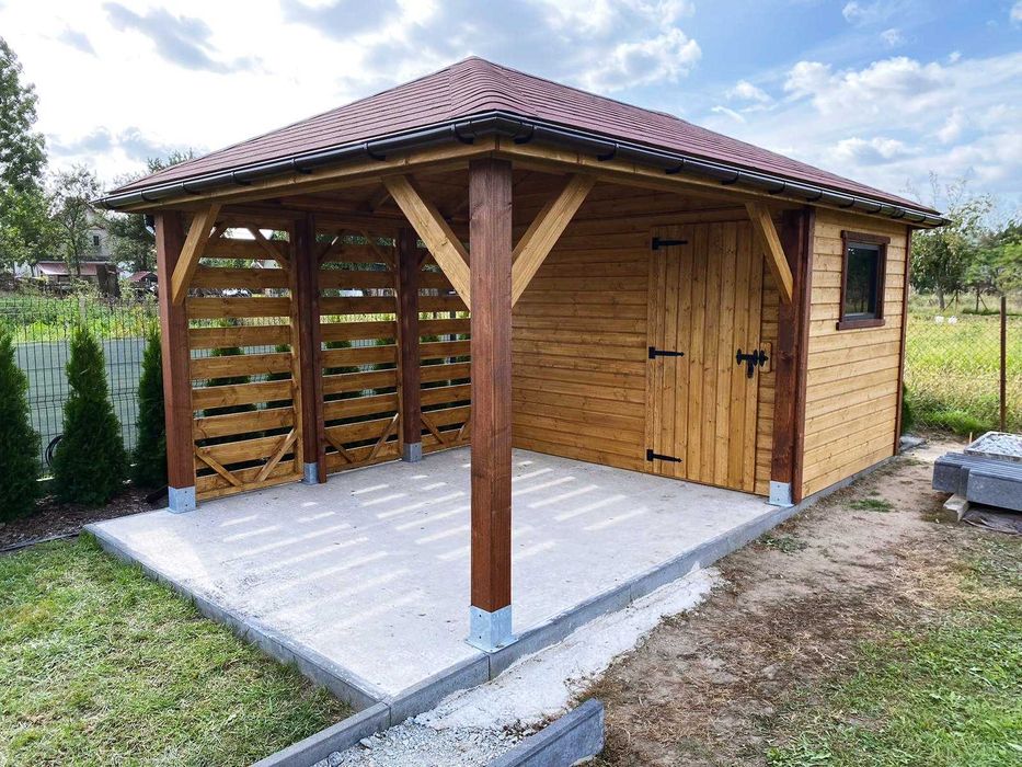 Altana ogrodowa z domkiem narzędziowym Afrodyta 3m x 5m PRODUCENT