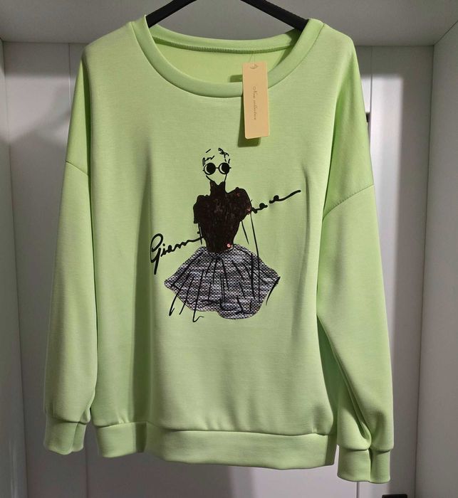 Bluza damska masełkowa pistacja przepiękna baletnica nowość