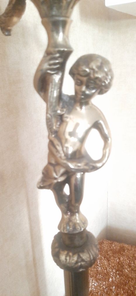 Candeeiro antigo em bronze e metal