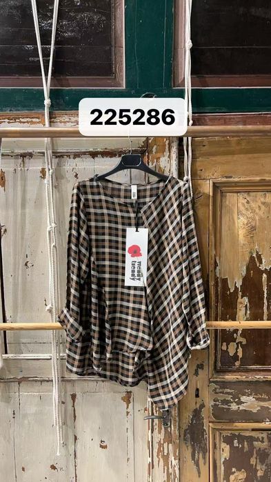 Bluzka damska asymetria  w kratę