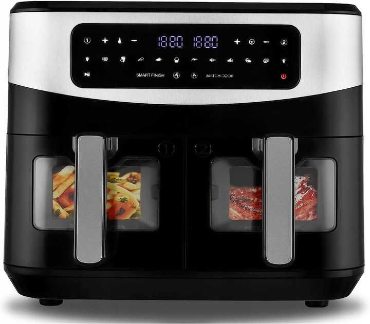 Frytkownica beztłuszczowa 10L XXL AIR FRYER podwójna  2600W FRYTOWNICA