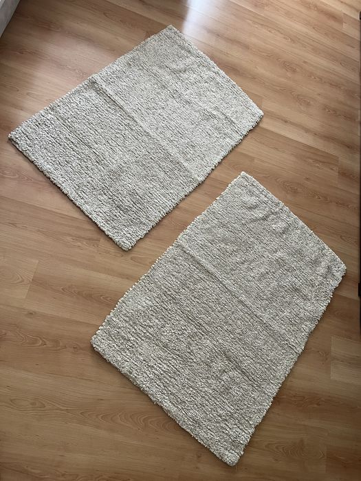 Conjunto de 2 tapetes bege macios — estilo moderno e aconchegante