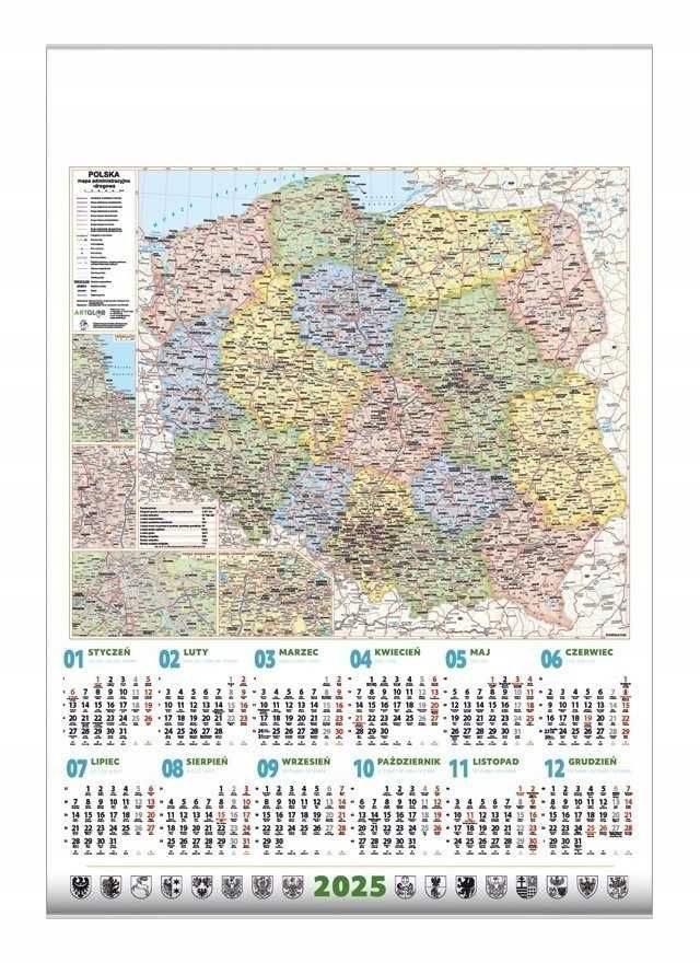 2025 kalendarz B1 ścienny planszowy metr długości