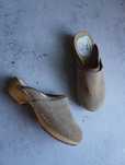 Chodaki drewniaki vintage y2k suede zamsz skóra 37