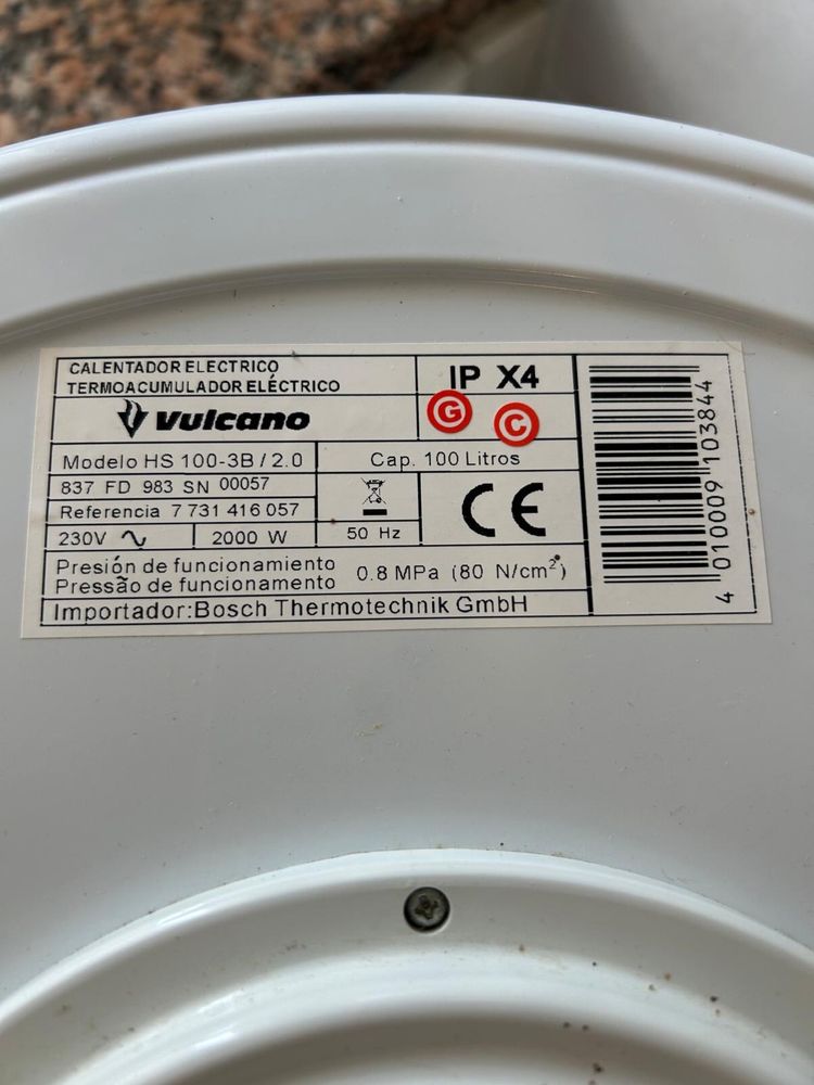 Termoacumulador Vulcano 100L