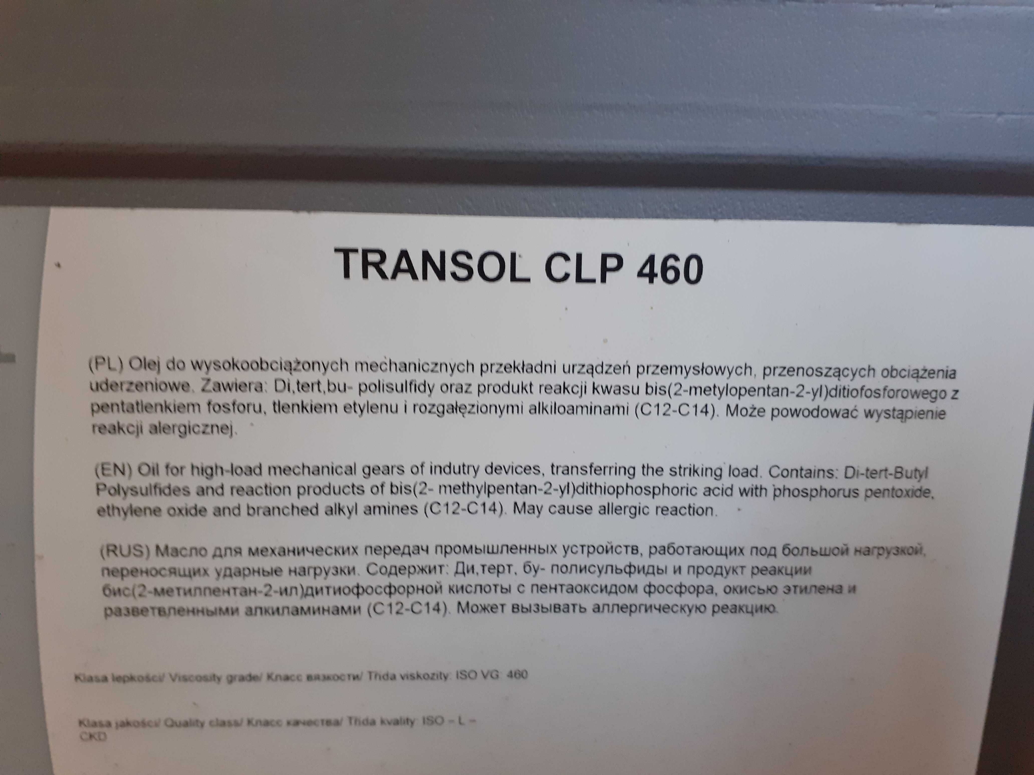 Olej do przekładni Orlen Transol CLP 460 kanister 20L