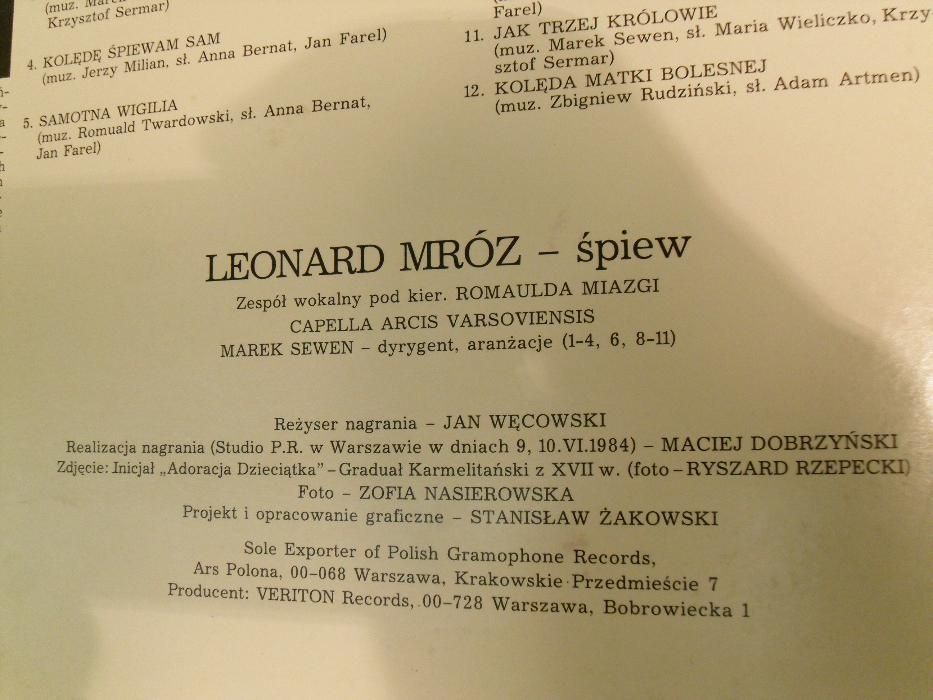 "Kiedy pierwsza gwiazdka błyśnie" kolędy polskie śpiewa Leonard Mróz