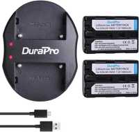 DuraPro 2 szt. NP-FM50 NP FM50 akumulator + ładowarka Dual USB do Sony