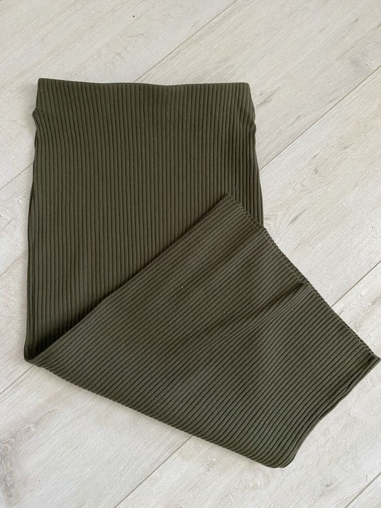 Spodniczka prążkowana khaki XXS h&m